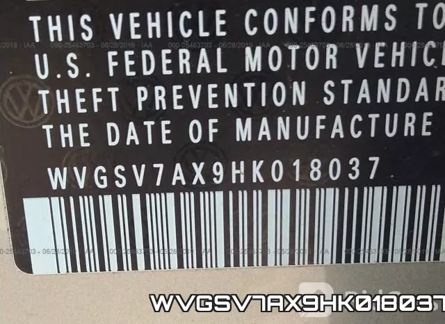WVGSV7AX9HK018037 фото 10