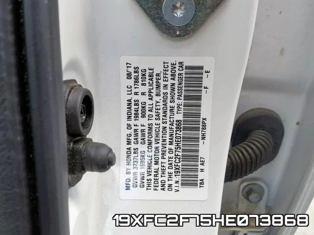 19XFC2F75HE073868 фото 2