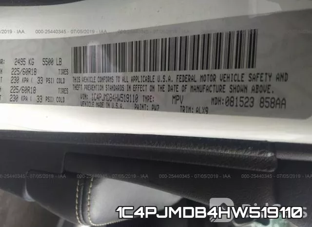 1C4PJMDB4HW519110 фото 10