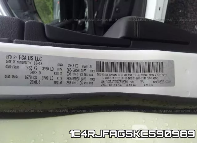 1C4RJFAG5KC590989 фото 10