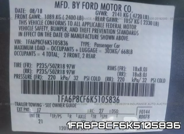 1FA6P8CF6K5105836 фото 10
