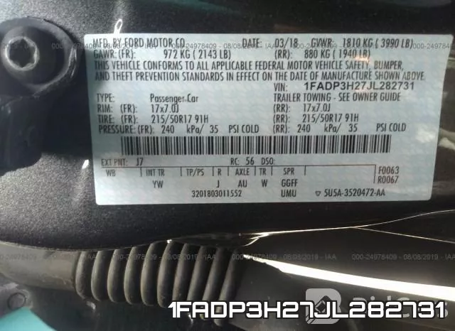 1FADP3H27JL282731 фото 10