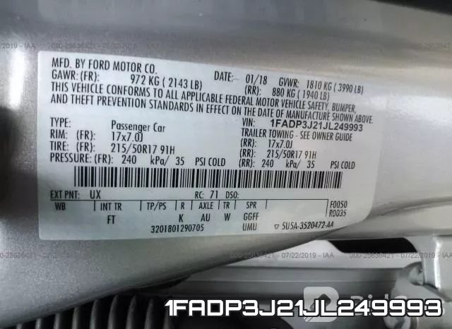 1FADP3J21JL249993 фото 10