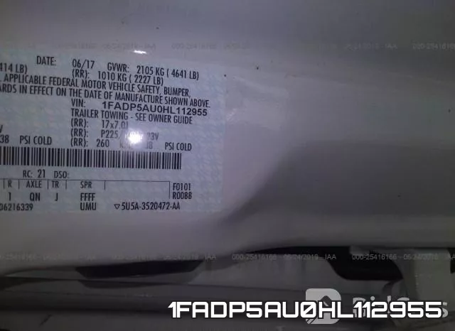 1FADP5AU0HL112955 фото 10