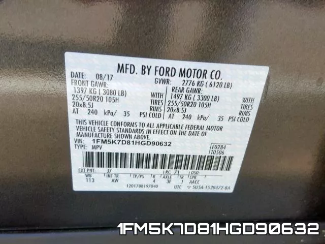 1FM5K7D81HGD90632 фото 2