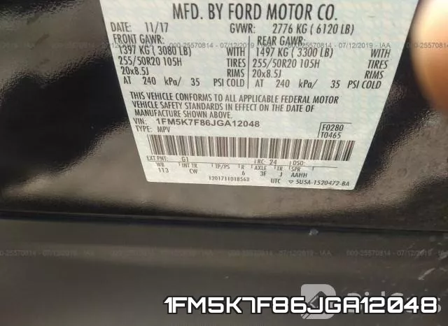 1FM5K7F86JGA12048 фото 10