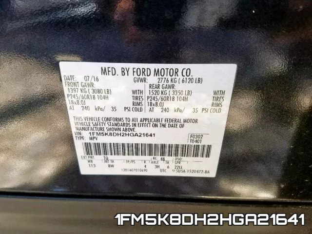 1FM5K8DH2HGA21641 фото 2