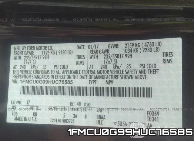 1FMCU0G99HUC76585 фото 10