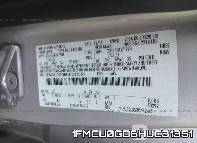 1FMCU0GD6HUC31351 фото 10