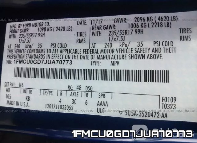 1FMCU0GD7JUA70773 фото 10