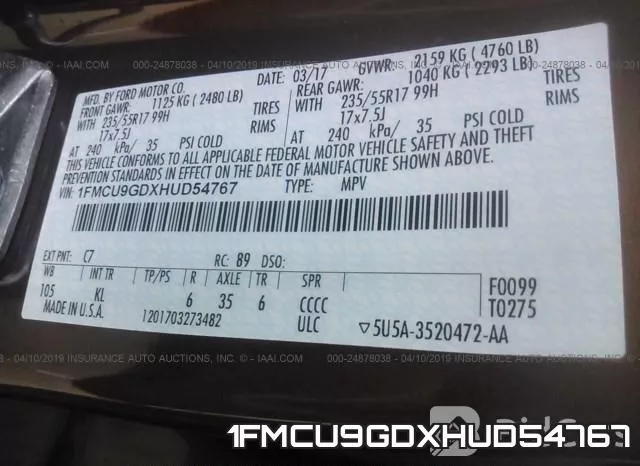 1FMCU9GDXHUD54767 фото 10