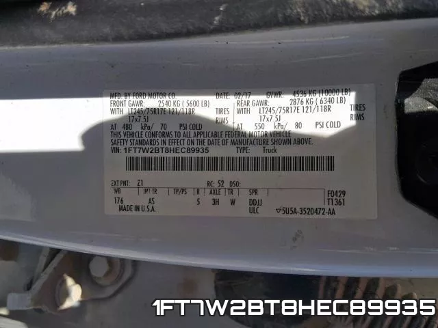 1FT7W2BT8HEC89935 фото 2