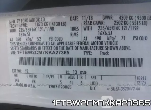 1FTBW2CM7KKA27365 фото 10