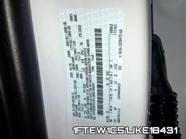 1FTEW1C51JKE18431 фото 2
