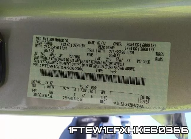 1FTEW1CFXHKC60366 фото 10