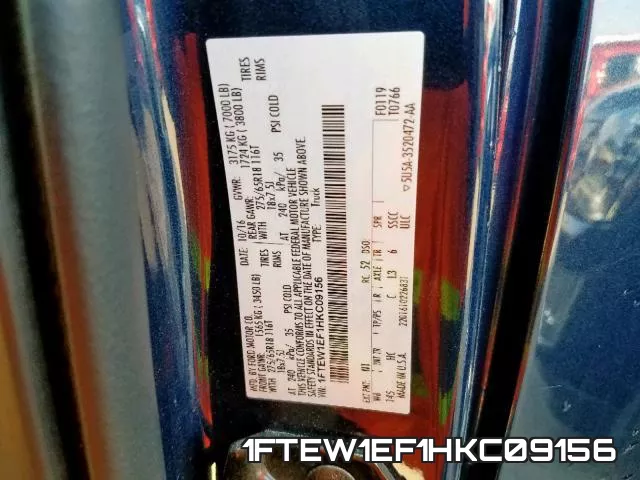 1FTEW1EF1HKC09156 фото 2