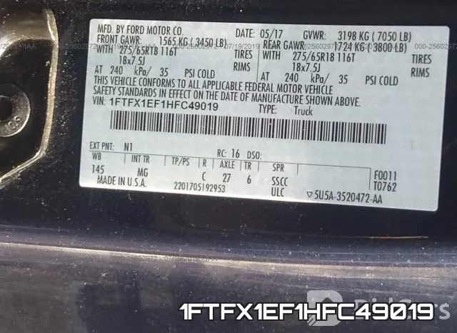 1FTFX1EF1HFC49019 фото 10