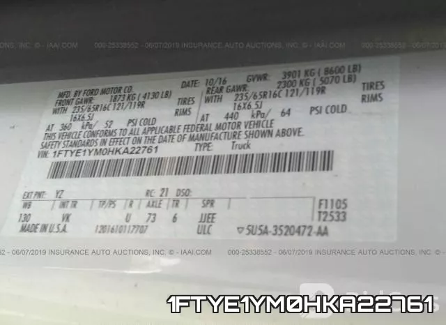 1FTYE1YM0HKA22761 фото 10