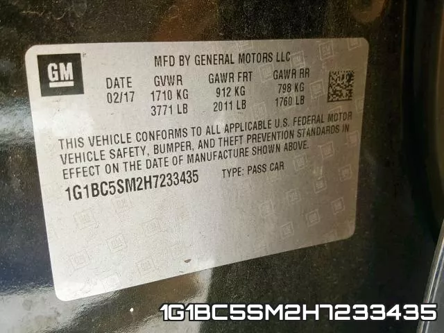 1G1BC5SM2H7233435 фото 2