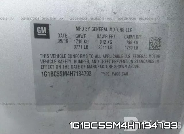 1G1BC5SM4H7134793 фото 10