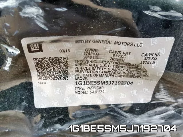 1G1BE5SM5J7192704 фото 2