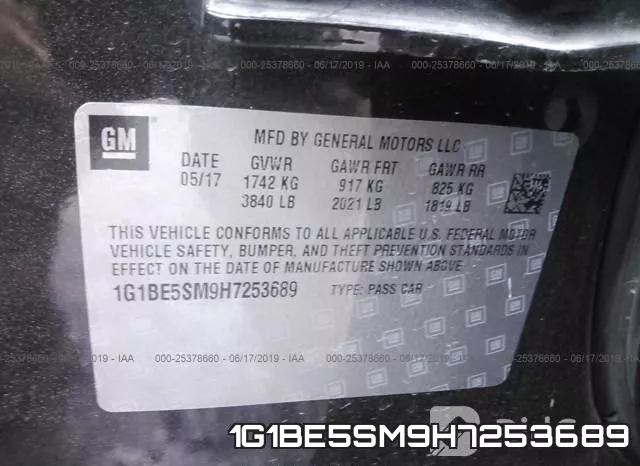 1G1BE5SM9H7253689 фото 10