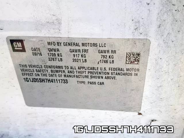 1G1JD5SH7H4111733 фото 2