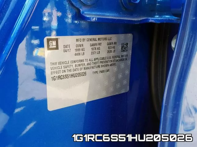 1G1RC6S51HU205026 фото 2