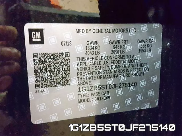 1G1ZB5ST0JF275140 фото 2