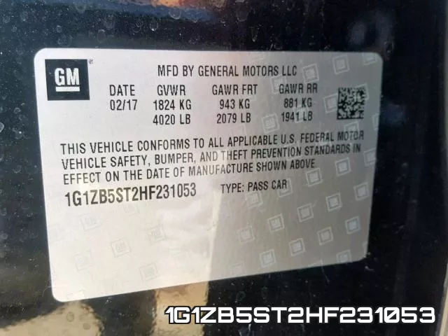 1G1ZB5ST2HF231053 фото 2