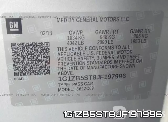 1G1ZB5ST8JF197996 фото 10