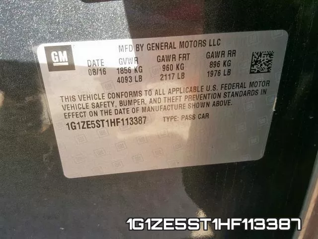 1G1ZE5ST1HF113387 фото 2