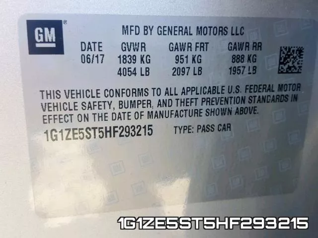 1G1ZE5ST5HF293215 фото 2
