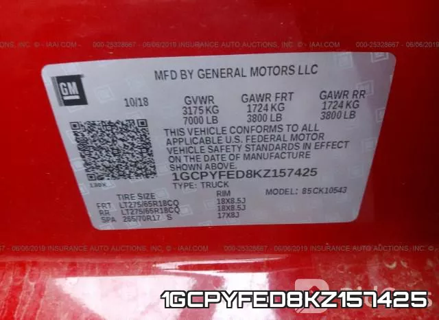 1GCPYFED8KZ157425 фото 10