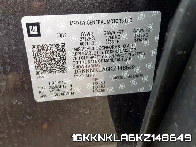 1GKKNKLA6KZ148649 фото 2