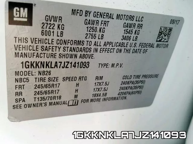 1GKKNKLA7JZ141093 фото 2