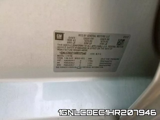 1GNLCDEC1HR207946 фото 2