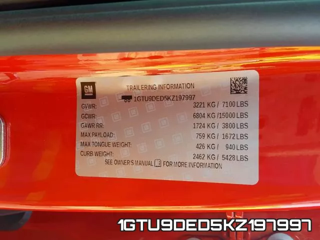 1GTU9DED5KZ197997 фото 2