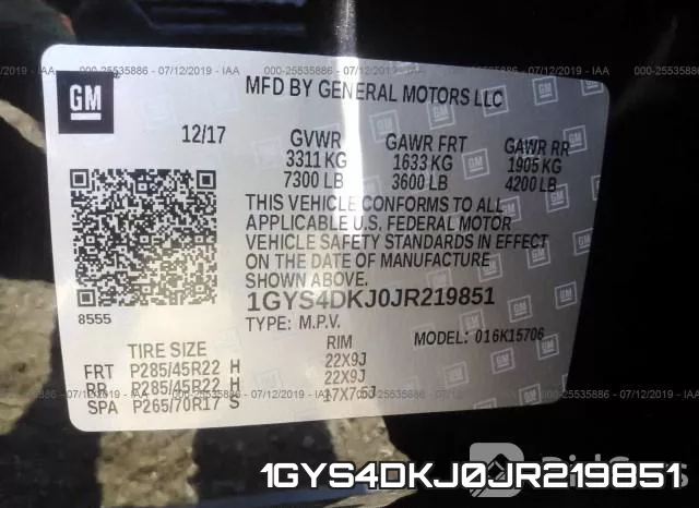 1GYS4DKJ0JR219851 фото 10