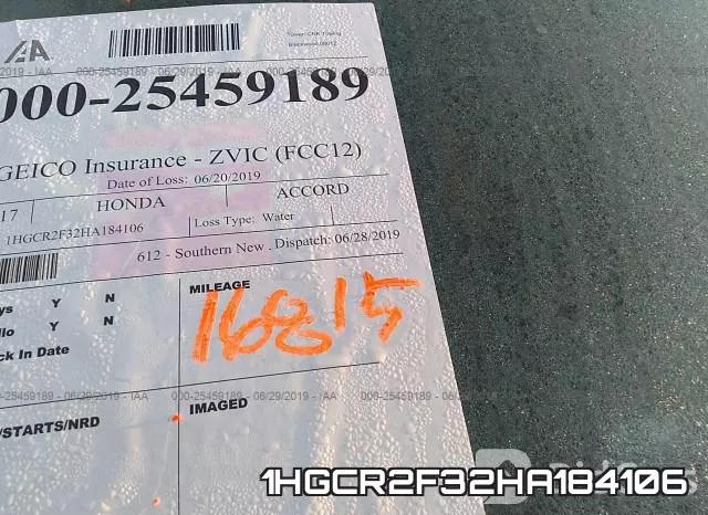 1HGCR2F32HA184106 фото 8