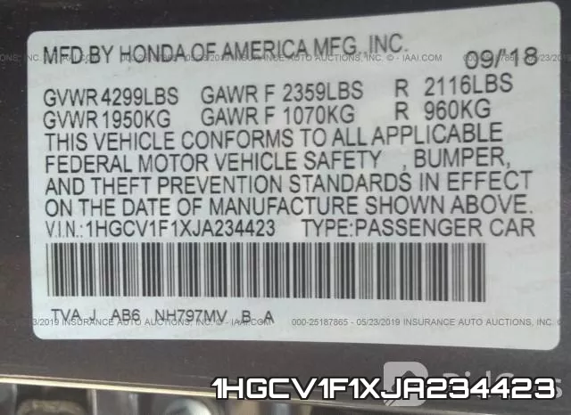 1HGCV1F1XJA234423 фото 10