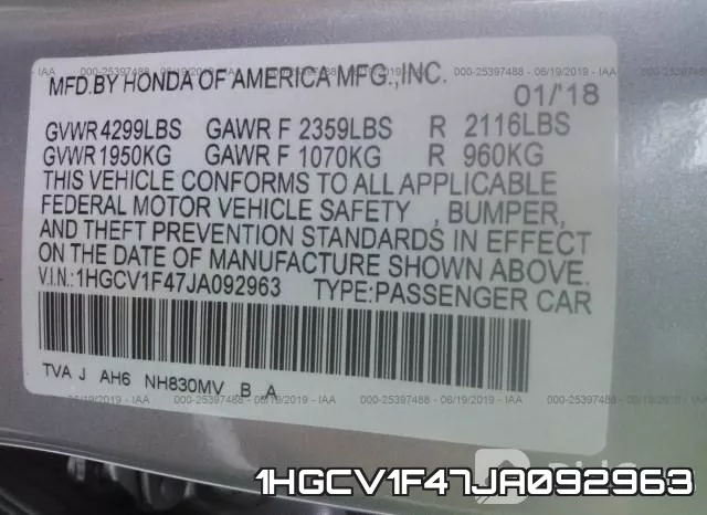 1HGCV1F47JA092963 фото 10