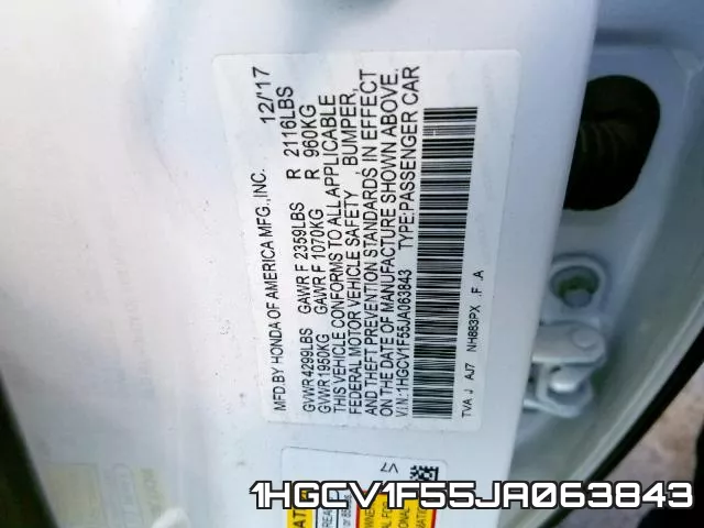 1HGCV1F55JA063843 фото 2