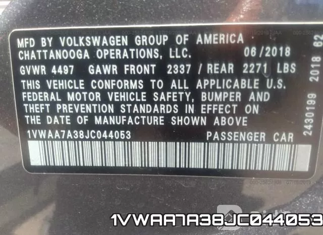1VWAA7A38JC044053 фото 10