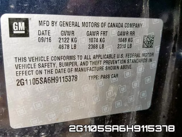 2G1105SA6H9115378 фото 2