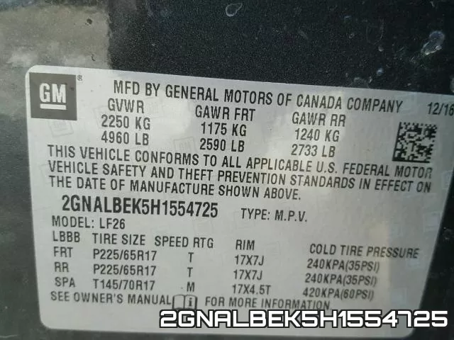 2GNALBEK5H1554725 фото 2