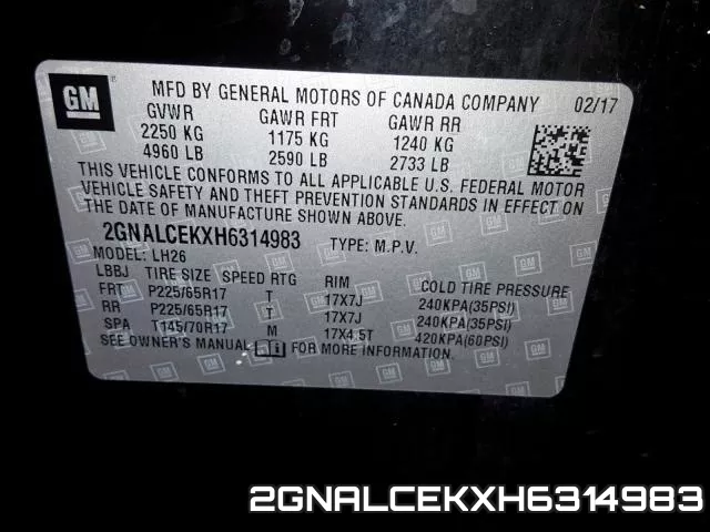 2GNALCEKXH6314983 фото 2