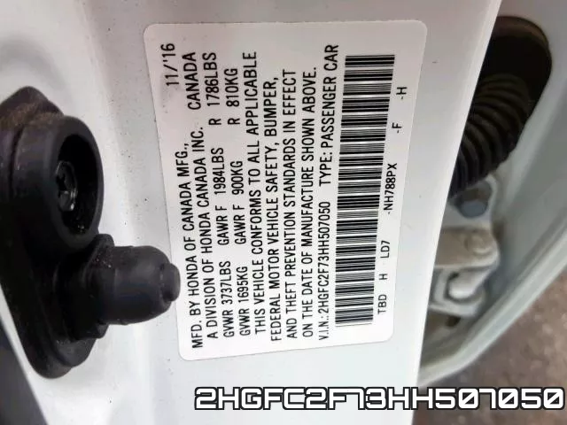 2HGFC2F73HH507050 фото 2