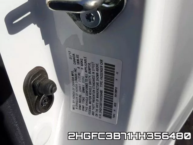 2HGFC3B71HH356480 фото 2