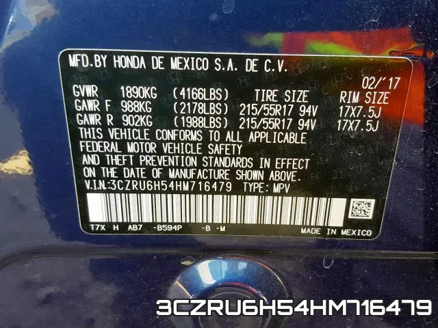 3CZRU6H54HM716479 фото 2